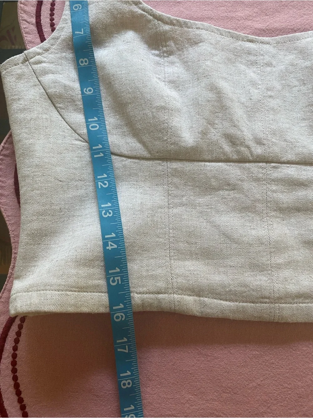 Banana Republic Cream Linen Blend Cropped Bustier Top Palazzo Pants Outfit 4